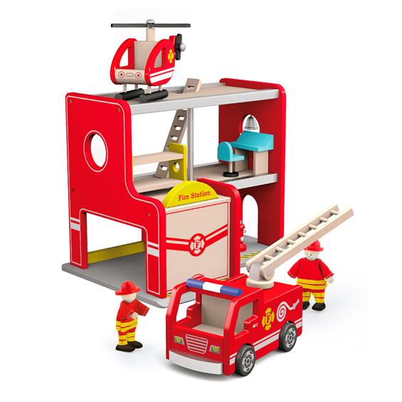 Дерев'яний ігровий набір Viga Toys Пожежна станція (50828) - зображення 3