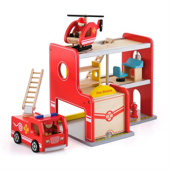 Дерев'яний ігровий набір Viga Toys Пожежна станція (50828) - зображення 5