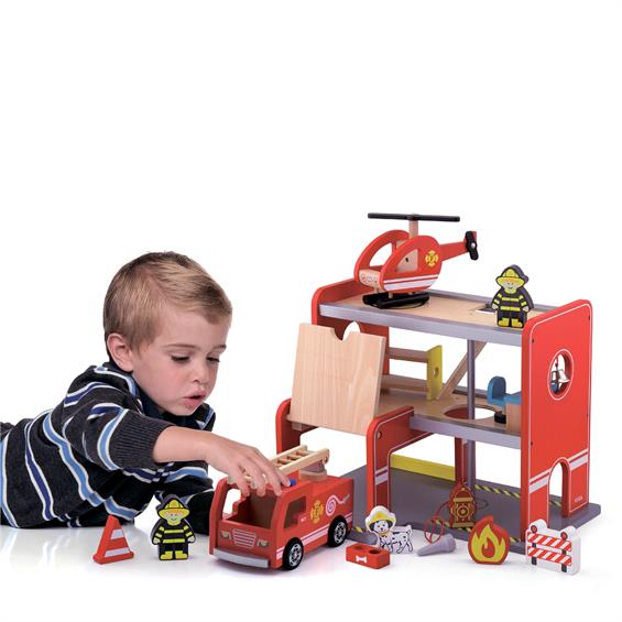 Дерев'яний ігровий набір Viga Toys Пожежна станція (50828) - зображення 1