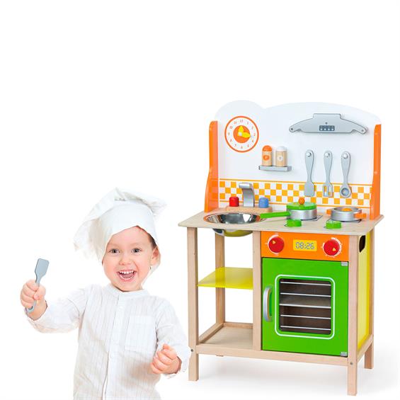 Дитяча кухня Viga Toys з дерева з посудом (50957) - зображення 1