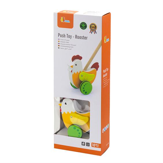 Дерев'яна каталка Viga Toys Півник (50964) - зображення 4