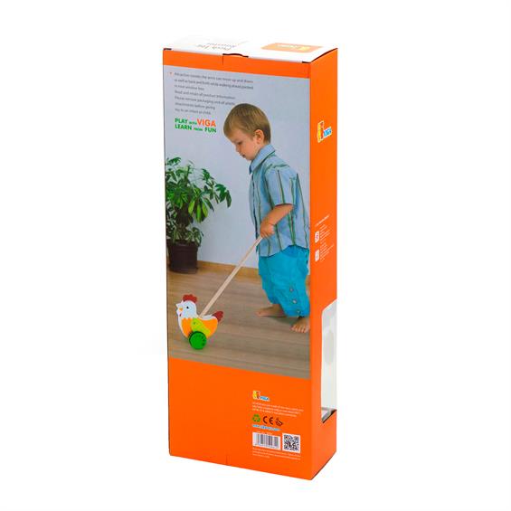 Дерев'яна каталка Viga Toys Півник (50964) - зображення 5