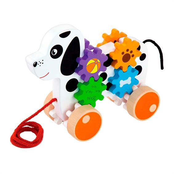 Дерев'яна каталка Viga Toys Собачка з шестерінками (50977) - зображення 1