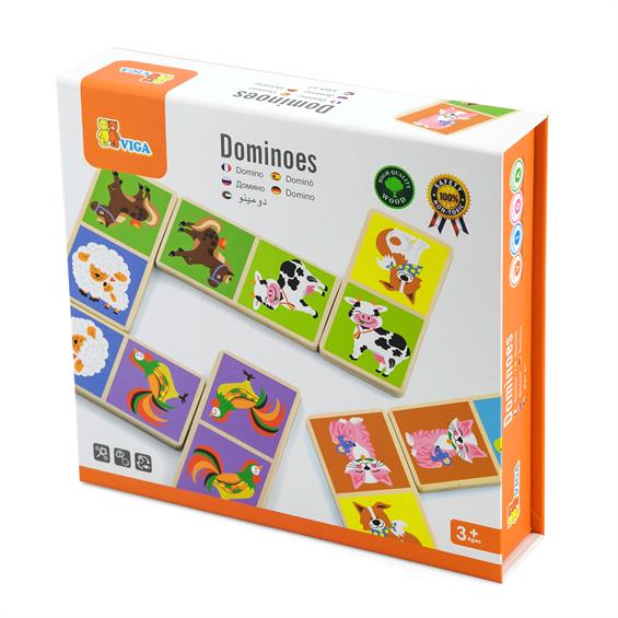 Дерев'яне доміно Viga Toys Фермерські звірята (51306) - зображення 2