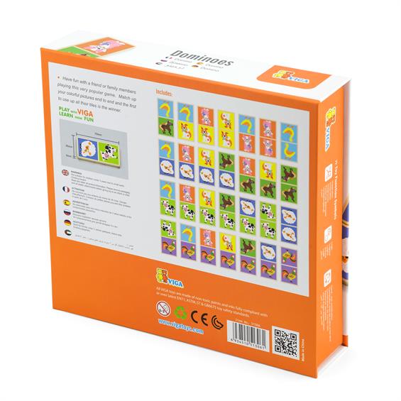 Дерев'яне доміно Viga Toys Фермерські звірята (51306) - зображення 3