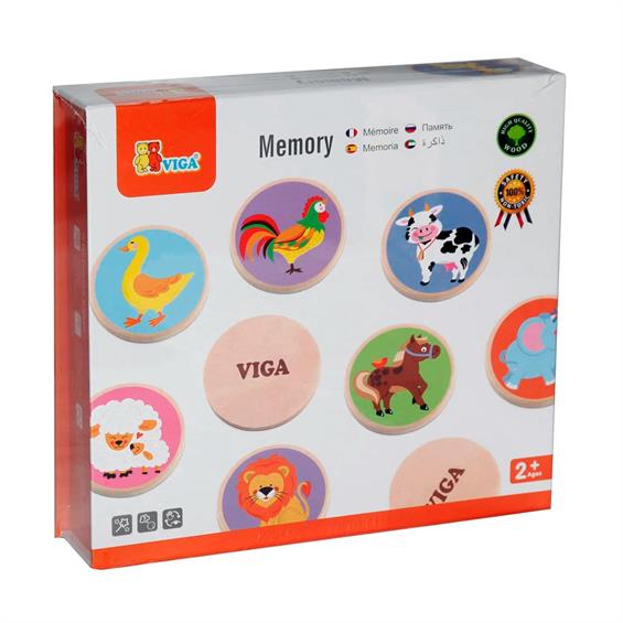 Дерев'яна настільна гра Viga Toys Меморі-звірята, 32 картки (51308) - зображення 2