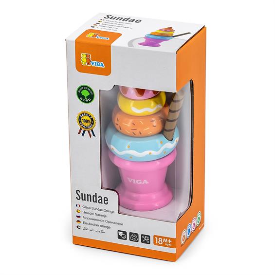 Іграшкові продукти Viga Toys Дерев'яна пірамідка-морозиво, рожевий (51321) - зображення 2