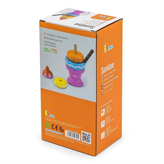 Іграшкові продукти Viga Toys Дерев'яна пірамідка-морозиво, рожевий (51321) - зображення 3