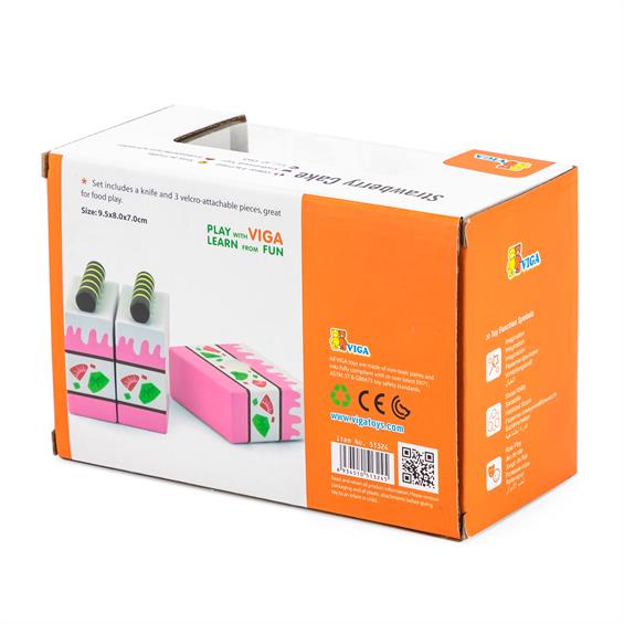 Іграшкові продукти Viga Toys Дерев'яний полуничний торт (51324) - зображення 5