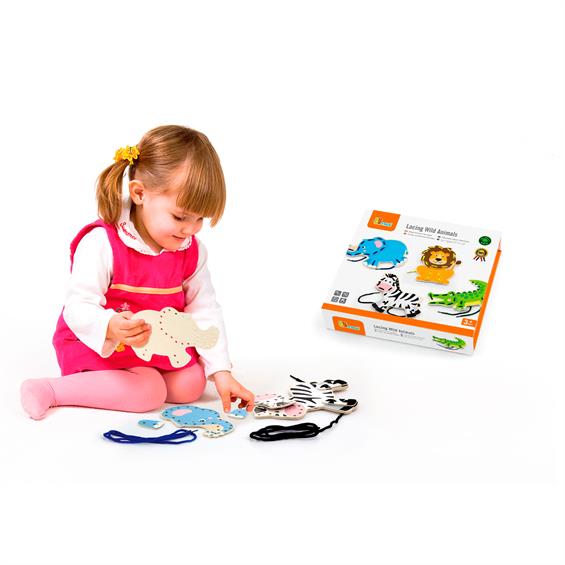 Дерев'яна шнурівка Viga Toys Африканські звірята (51326) - зображення 1