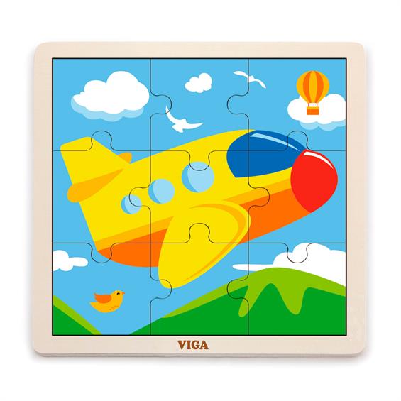 Дерев'яний пазл Viga Toys Літачок, 9 ел. (51447) - зображення 1