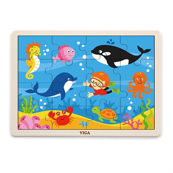 Дерев'яний пазл Viga Toys Океан, 16 ел. (51451) - зображення 1
