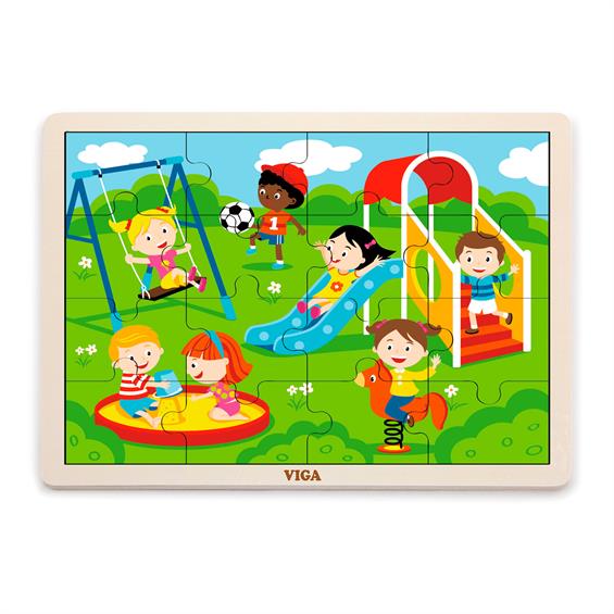 Дерев'яний пазл Viga Toys Парк розваг, 16 ел. (51454) - зображення 1