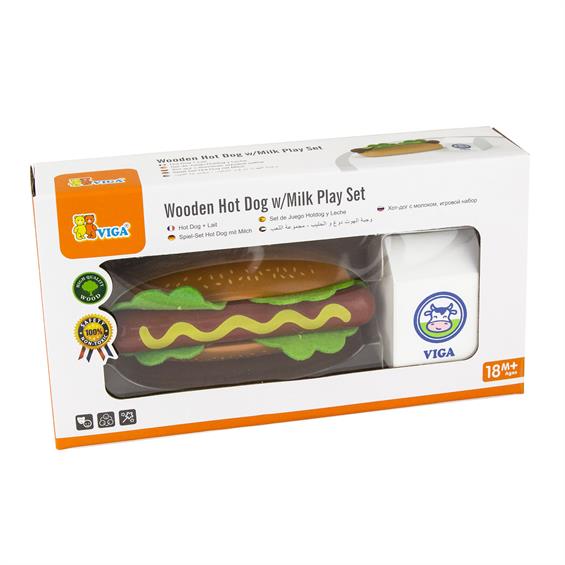 Іграшкові продукти Viga Toys Дерев'яні хот-дог і молоко (51601) - зображення 3