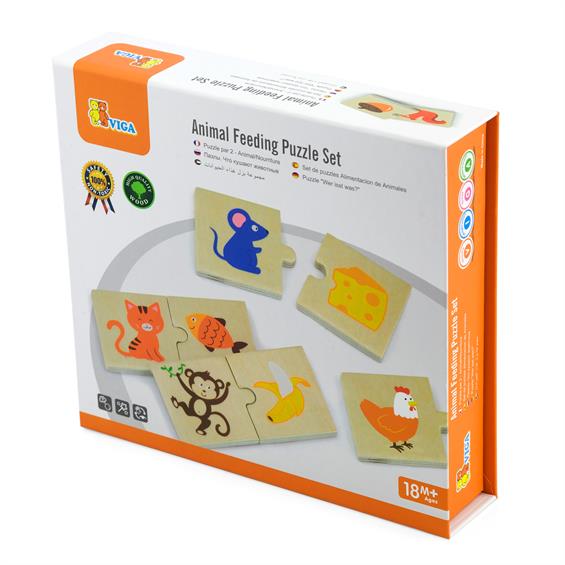 Логічний пазл Viga Toys Що їдять звірятка, 24 ел. (51607) - зображення 2
