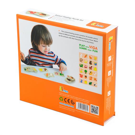 Логічний пазл Viga Toys Що їдять звірятка, 24 ел. (51607) - зображення 3