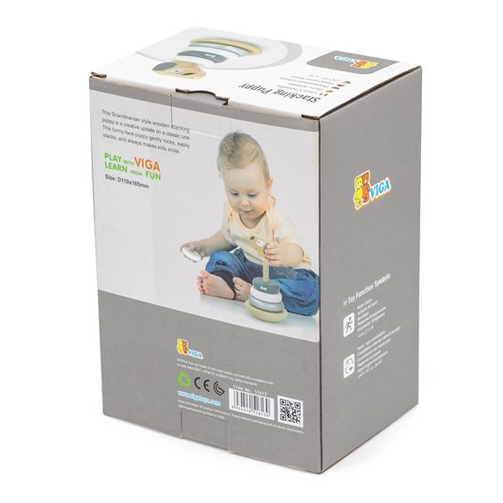 Дерев'яна пірамідка Viga Toys Собачка, неваляшка (51613) - зображення 4