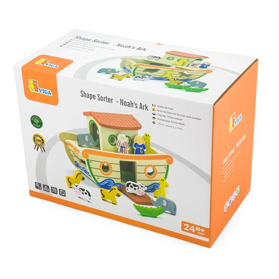 Дерев'яний сортер Viga Toys Ковчег зі звірятами (51625) - зображення 3