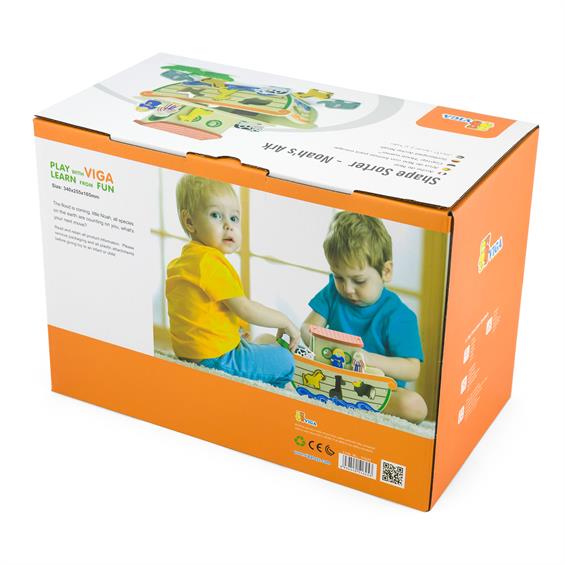 Дерев'яний сортер Viga Toys Ковчег зі звірятами (51625) - зображення 4