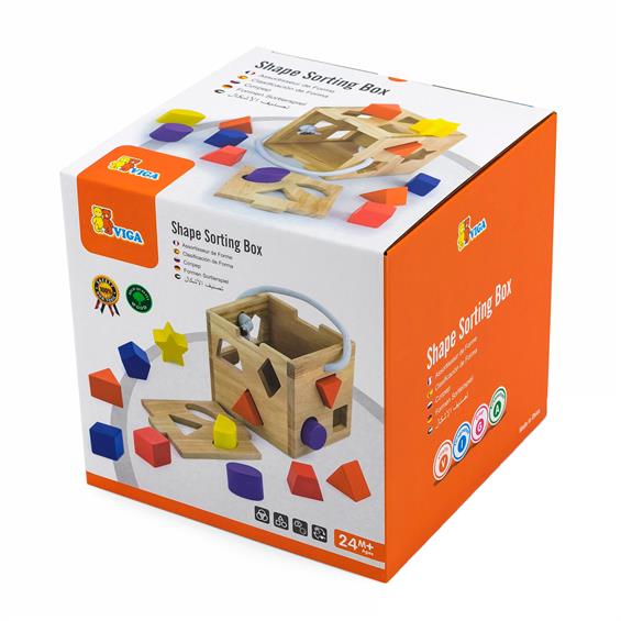 Дерев'яний сортер Viga Toys Кубик із фігурами (53659) - зображення 2