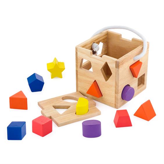 Дерев'яний сортер Viga Toys Кубик із фігурами (53659) - зображення 1