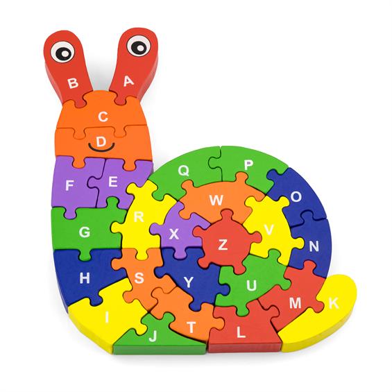 Дерев'яний пазл Viga Toys Равлик по літерах (55252) - зображення 3