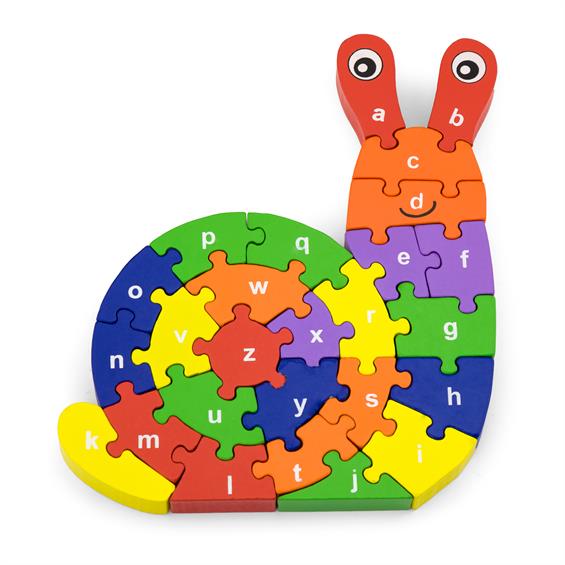 Дерев'яний пазл Viga Toys Равлик по літерах (55252) - зображення 1