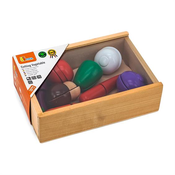 Іграшкові продукти Viga Toys Нарізані овочі з дерева (56291) - зображення 2
