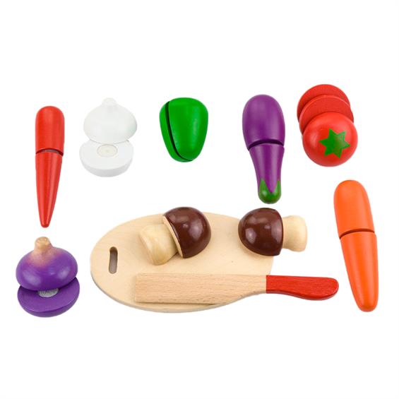Іграшкові продукти Viga Toys Нарізані овочі з дерева (56291) - зображення 1