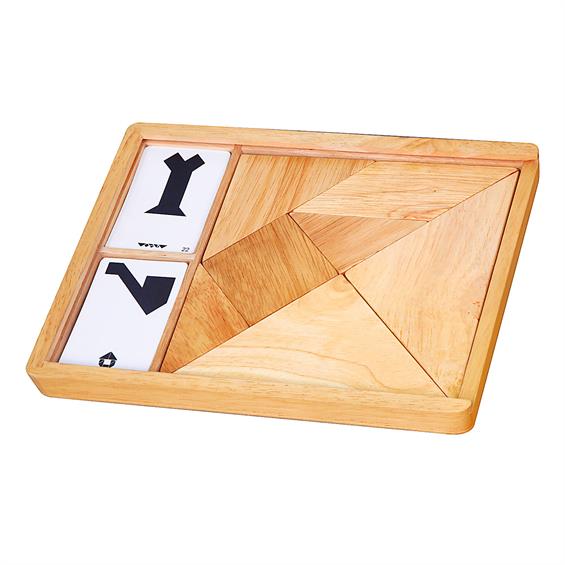 Гра-головоломка Viga Toys Дерев'яний танграм нефарбований, 7 ел. (56301) - зображення 1