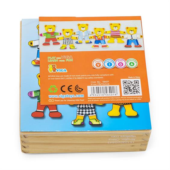 Дерев'яний ігровий набір Viga Toys Гардероб ведмедика (56401) - зображення 3