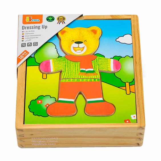 Дерев'яний ігровий набір Viga Toys Гардероб ведмедика (56401) - зображення 1