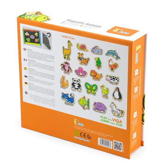 Набір магнітів Viga Toys Звірята, 20 шт. (58923) - зображення 4