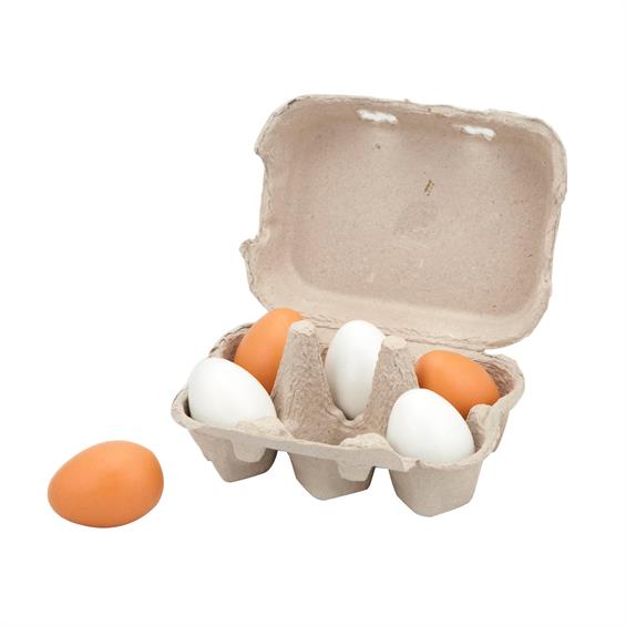 Іграшкові продукти Viga Toys Дерев'яні яйця в лотку, 6 шт. (59228) - зображення 1