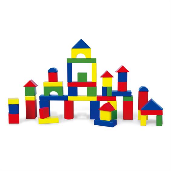 Дерев'яні кубики Viga Toys Барвисті блоки 50 шт., 3,5 см (59542) - зображення 1