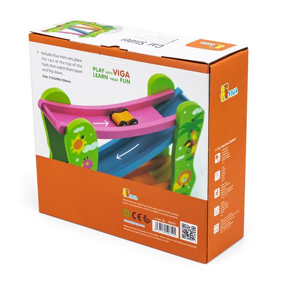 Дерев'яний автотрек Viga Toys з машинками (59610) - зображення 3