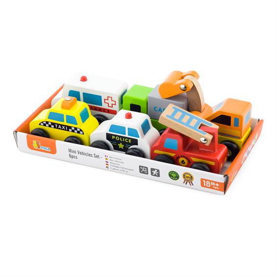Набір іграшкових машинок Viga Toys Спецтранспорт, 6 шт. (59621) - зображення 4