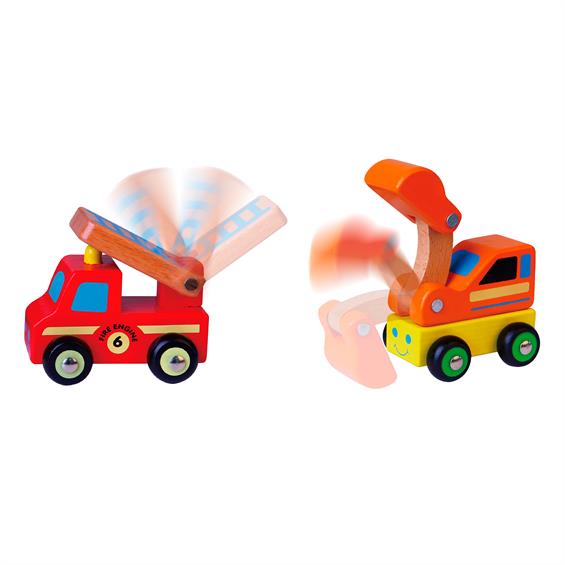Набір іграшкових машинок Viga Toys Спецтранспорт, 6 шт. (59621) - зображення 5