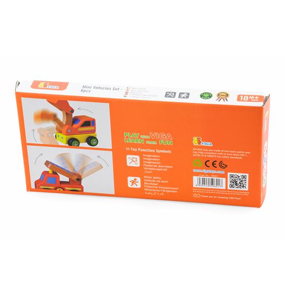 Набір іграшкових машинок Viga Toys Спецтранспорт, 6 шт. (59621) - зображення 6