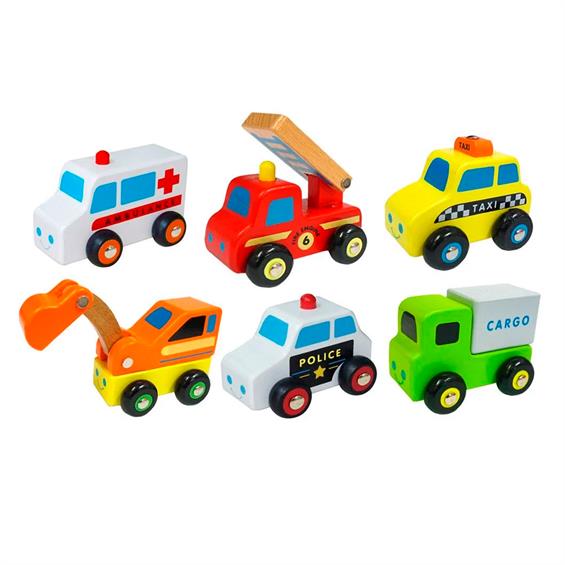 Набір іграшкових машинок Viga Toys Спецтранспорт, 6 шт. (59621) - зображення 1