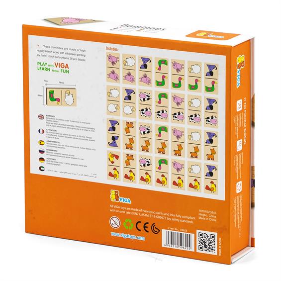 Дерев'яне доміно Viga Toys Звірята (59622) - зображення 4