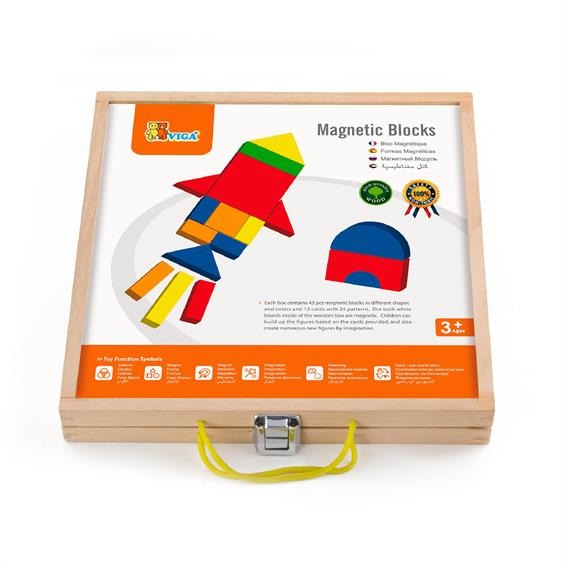 Набір магнітних блоків Viga Toys Форми і кольори (59687) - зображення 2