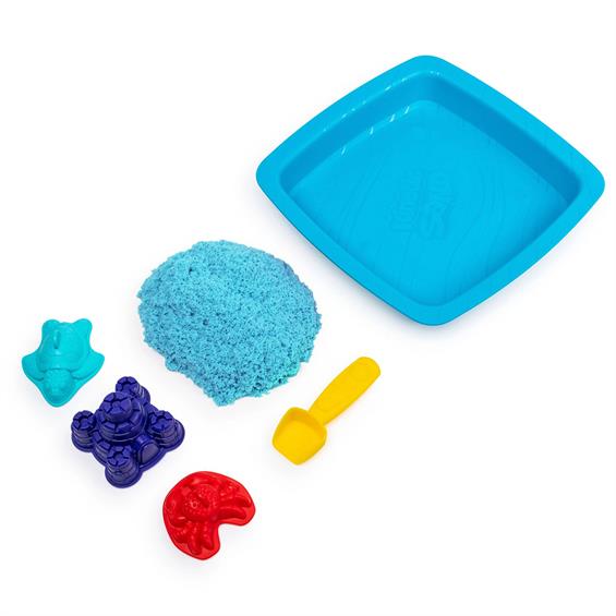 Кінетичний пісок для дітей Kinetic Sand з лотком та формочками, блакитний, 454 г (71402B) - зображення 4