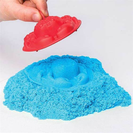 Кінетичний пісок для дітей Kinetic Sand з лотком та формочками, блакитний, 454 г (71402B) - зображення 6