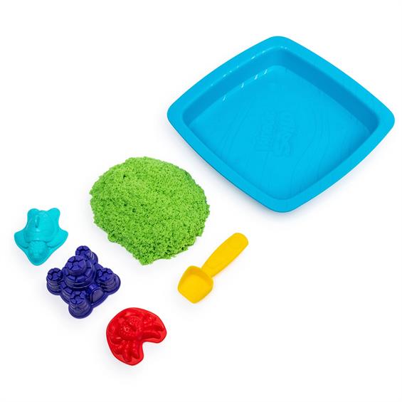 Кінетичний пісок для дітей Kinetic Sand з лотком та формочками, зелений, 454 г (71402G) - зображення 3