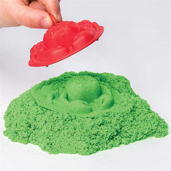 Кінетичний пісок для дітей Kinetic Sand з лотком та формочками, зелений, 454 г (71402G) - зображення 5