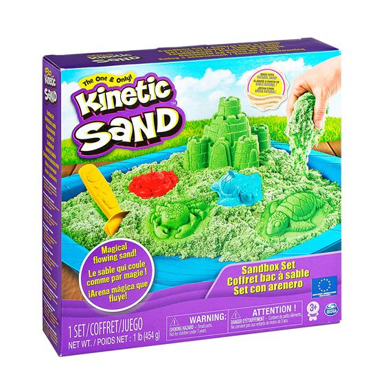 Кінетичний пісок для дітей Kinetic Sand з лотком та формочками, зелений, 454 г (71402G) - зображення 7