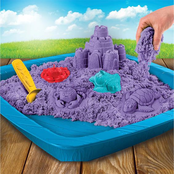 Кінетичний пісок для дітей Kinetic Sand з лотком та формочками, фіолетовий, 454 г (71402P) - зображення 2
