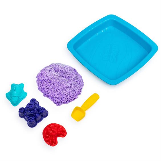 Кінетичний пісок для дітей Kinetic Sand з лотком та формочками, фіолетовий, 454 г (71402P) - зображення 4
