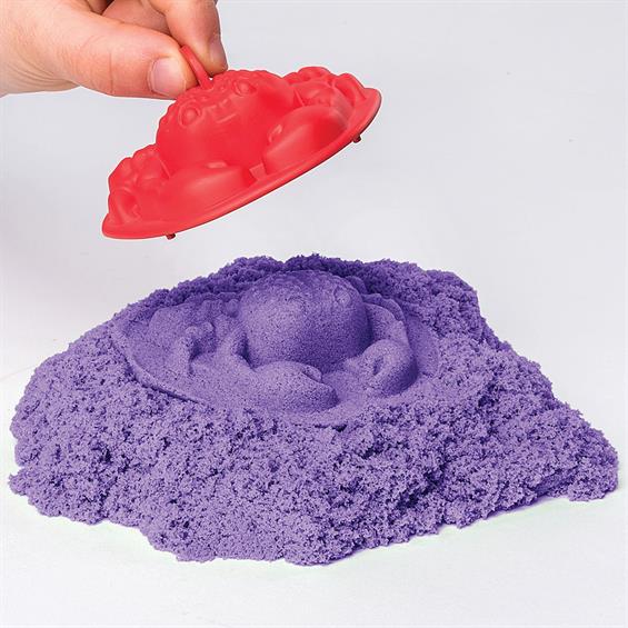 Кінетичний пісок для дітей Kinetic Sand з лотком та формочками, фіолетовий, 454 г (71402P) - зображення 6